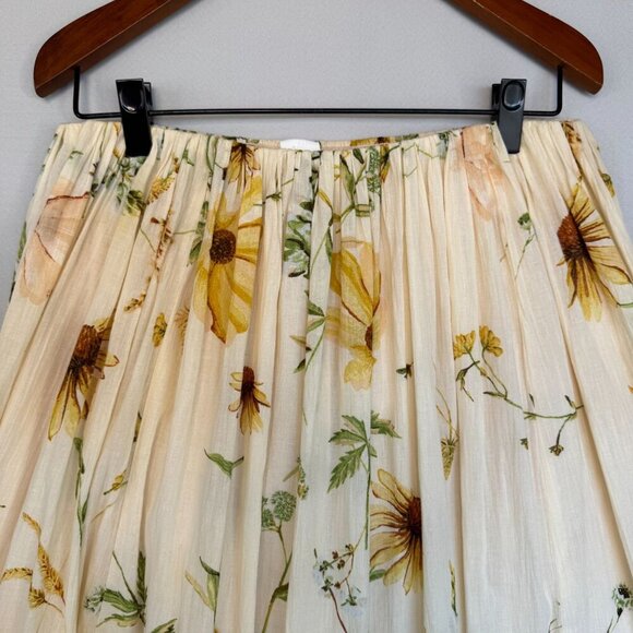 H&M Conscious Meadow Flowers Collection Butter Yellow Long Midi  Skirt Size M - Picture 5 of 14